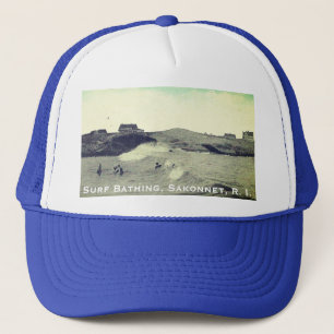 Surf zwemmen, Sakonnet, RI (Warren Point, LC) Trucker Pet