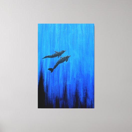 Surface dolphins canvas afdruk (Voorkant)