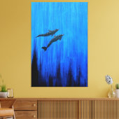 Surface dolphins canvas afdruk (Insitu (Woonkamer))