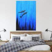 Surface dolphins canvas afdruk (Insitu (Slaapkamer))