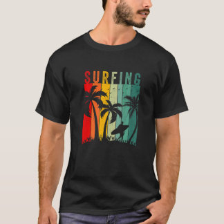  surfbaar Surf Stijlpalmstructuur Retro voor Zur T-shirt