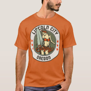  Surfbadge voor Lincoln City Oregon T-shirt