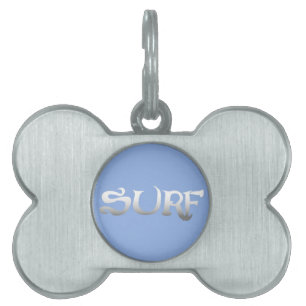 Surfblauwe huisdierenbot-ID-tag Huisdieren Naamplaatje