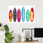 Surfboard Art Wall Aloha Poster (Thuiskantoor)