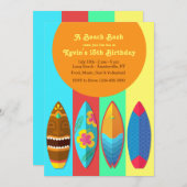 Surfboard Collectie Invitation Kaart (Voorkant / Achterkant)