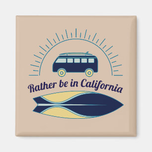 Surfboard en Camper California Magneet