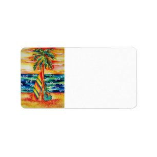 Surfboard en Guitar Address Label
