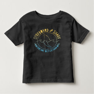 Surfboard en Shark Funny Summer Beach Vacking T Kinder Shirts