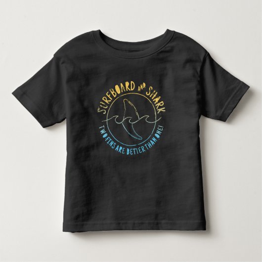 Surfboard en Shark Funny Summer Beach Vacking T Kinder Shirts (Voorkant)