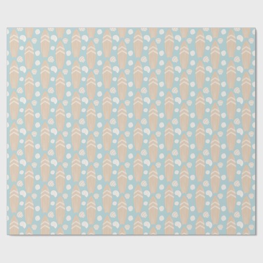 Surfboard en Shell Pattern Wrapping Paper Cadeaupapier (Vlak)