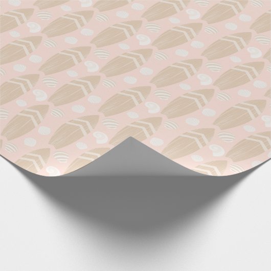 Surfboard en Shell Pattern Wrapping Paper Cadeaupapier (Hoek)