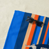 Surfboard Hawaiian Striped - Royal Blue Strandlaken (In situ)