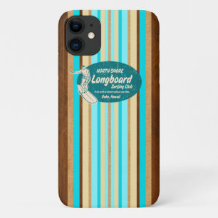 Surfboard Hawaiian Stripes Aqua iPhone 11 Hoesje