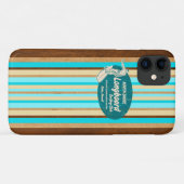 Surfboard Hawaiian Stripes Aqua Case-Mate iPhone Case (Achterkant (horizontaal))