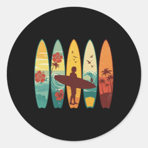 Surfboarder Hawaï Golf Surfplank Liefhebber Ronde Sticker