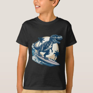 Surfboarding Tyrannosaurus Rex Surfing Dinosaur Li T-shirt