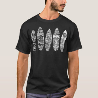 Surfbord Retro Maori Surfboarder T-shirt