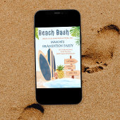 Surfbord voor Bash Graduh Party Kaart