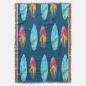 Surfbordpatroon waterverf deken (Voorkant Verticaal)