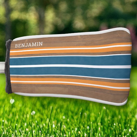  Surfbordstrips - Subtle Wood Background Golfheadcover