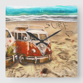 Surfduden Vierkante Klok