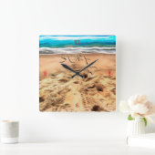 Surfduden, vierkante wandklok klok (Huis)