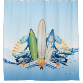 Surfen 2 douchegordijn (Voorkant)