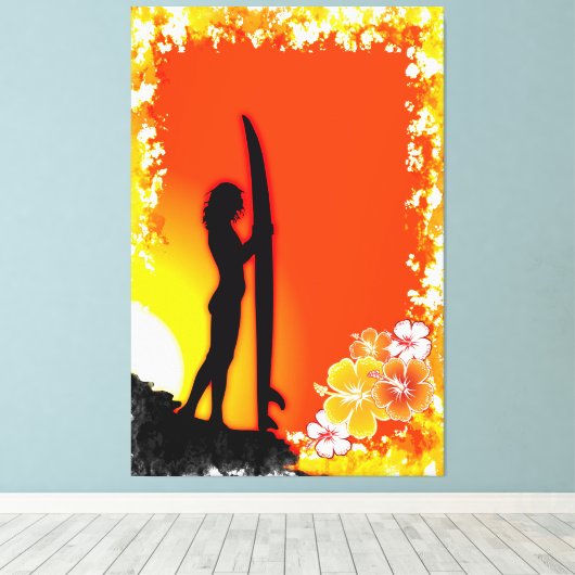 Surfen 9 canvas afdruk (Insitu (Houten vloer))