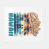 Surfen - Aloha Hawaï Fleece Deken (Voorkant (Horizontaal))