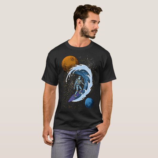 Surfen Astronaut 2 T-shirt (Voorkant volledig)