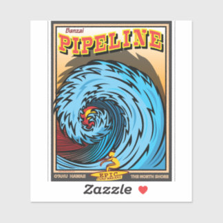 SURFEN BANZAI PIPELINE HAWAÏ STICKER
