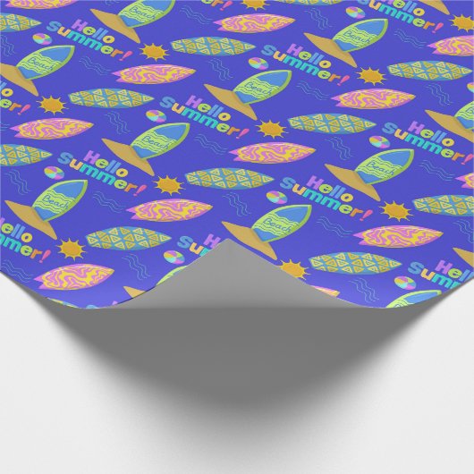 Surfen Beach Zomer Cadeaupapier (Hoek)