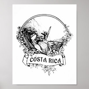 Surfen Costa Rica Pura Vida Vintage Retro Vakantie Poster