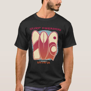 Surfen Cuba Havana Vakantie Palmbomen Ocean Surf T-shirt