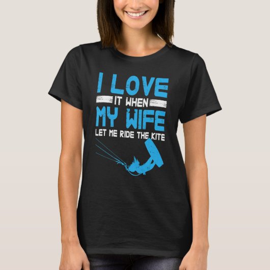 Surfen Echtgenoot Kite Surfen Kiteboarden T-shirt (Voorkant)