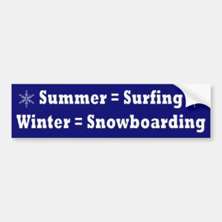 Surfen en Snowboarding Vergelijking bumper sticker