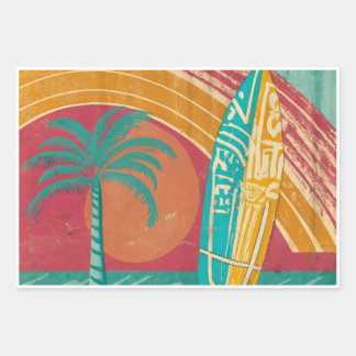 SURFEN EN STRAND ONTWERP CADPAPER INPAKPAPIER VEL