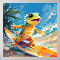 Surfen gekko rijden de golven