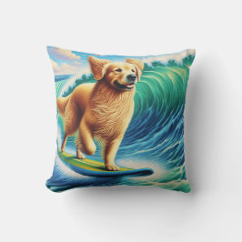 Surfen Golden Retriever Kussen