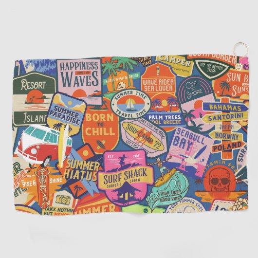 Surfen Golfhanddoek (Horizontaal)