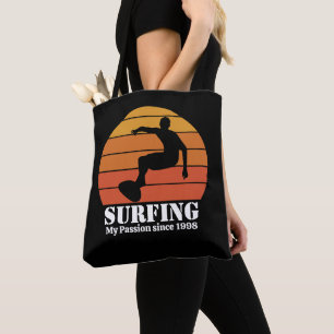 Surfen Hobby Retro Sunset Personaliseren Draagtas