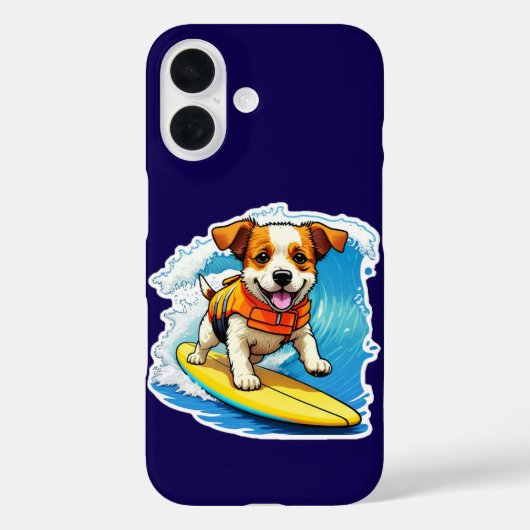 Surfen Hond iPhone Case (Achterkant)