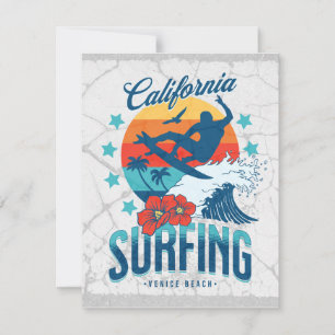Surfen in Californië - Palm Beach Feestdagenkaart