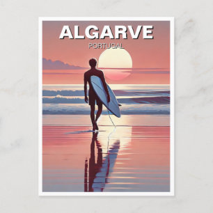 Surfen in de Algarve Portugal Briefkaart