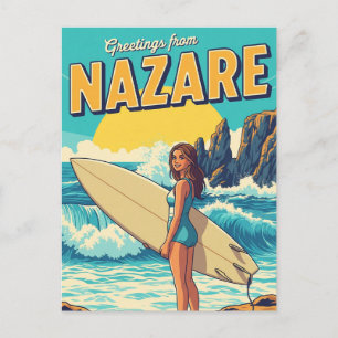 Surfen in Nazare Portugal Briefkaart
