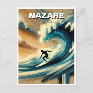 Surfen in Nazare Portugal Briefkaart