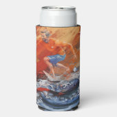 Surfen in Sinaasappel en blauw Abstract (Seltzer Achterkant)