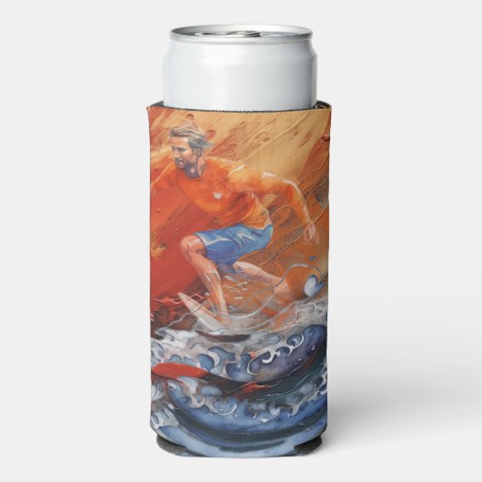 Surfen in Sinaasappel en blauw Abstract (Seltzer Achterkant)