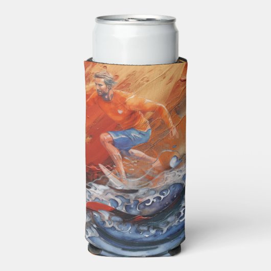 Surfen in Sinaasappel en blauw Abstract (Seltzer Voorkant)