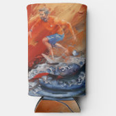 Surfen in Sinaasappel en blauw Abstract (Voorkant)